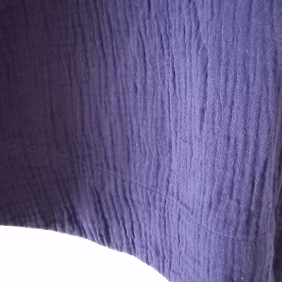 BY ANTHROPOLOGIE royal blue puff sleeve cotton mini dress - Picture 6 of 13